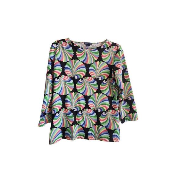 Melly M graphic print 3/4 sleeve top size small - Picture 1 of 8